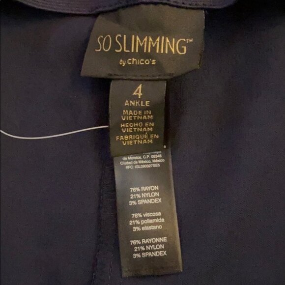 New With Tags  - Chico’s So Slimming Brigitte Ankle Pant - Size 4 - Picture 10 of 14